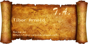 Tibor Arnold névjegykártya